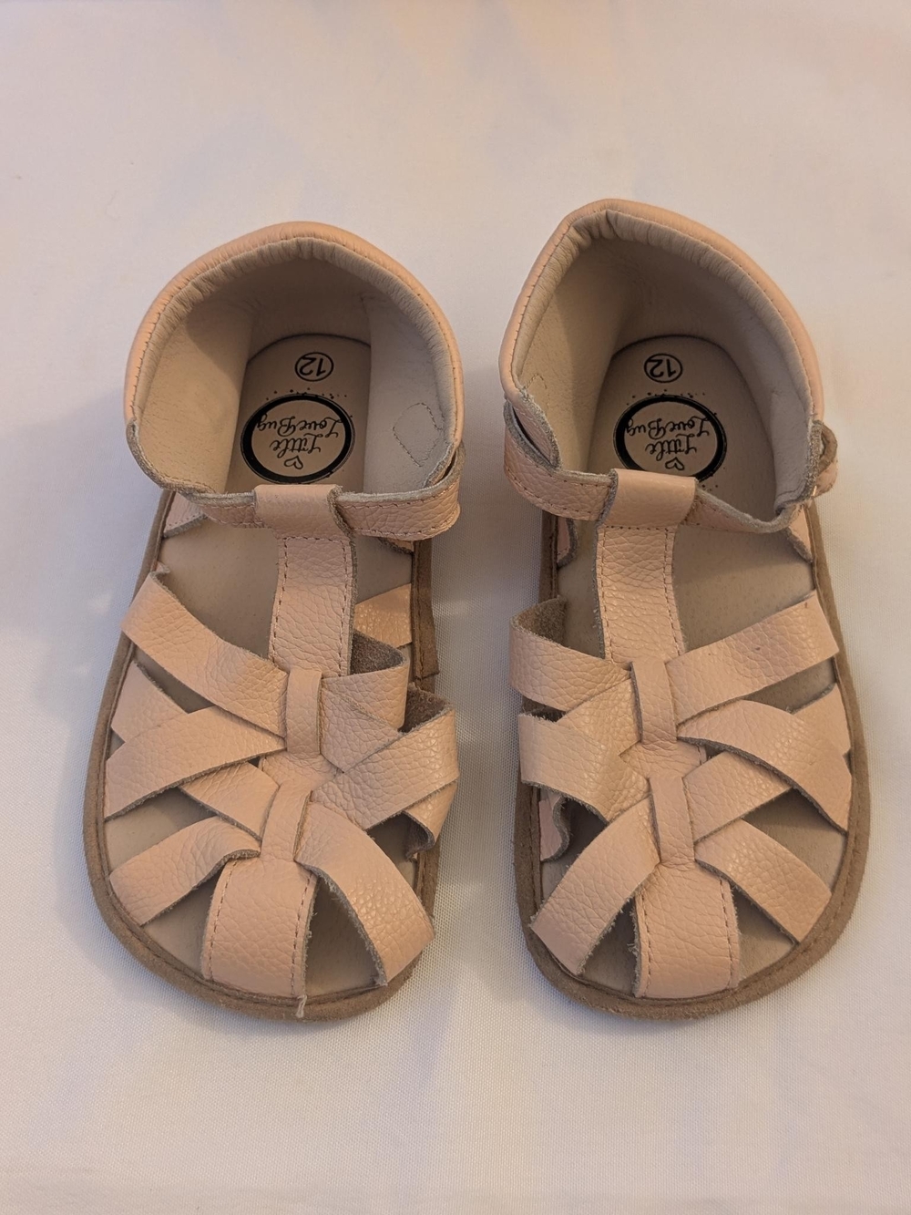 Little Love Bug Pink Leather Closed Toe Sandals